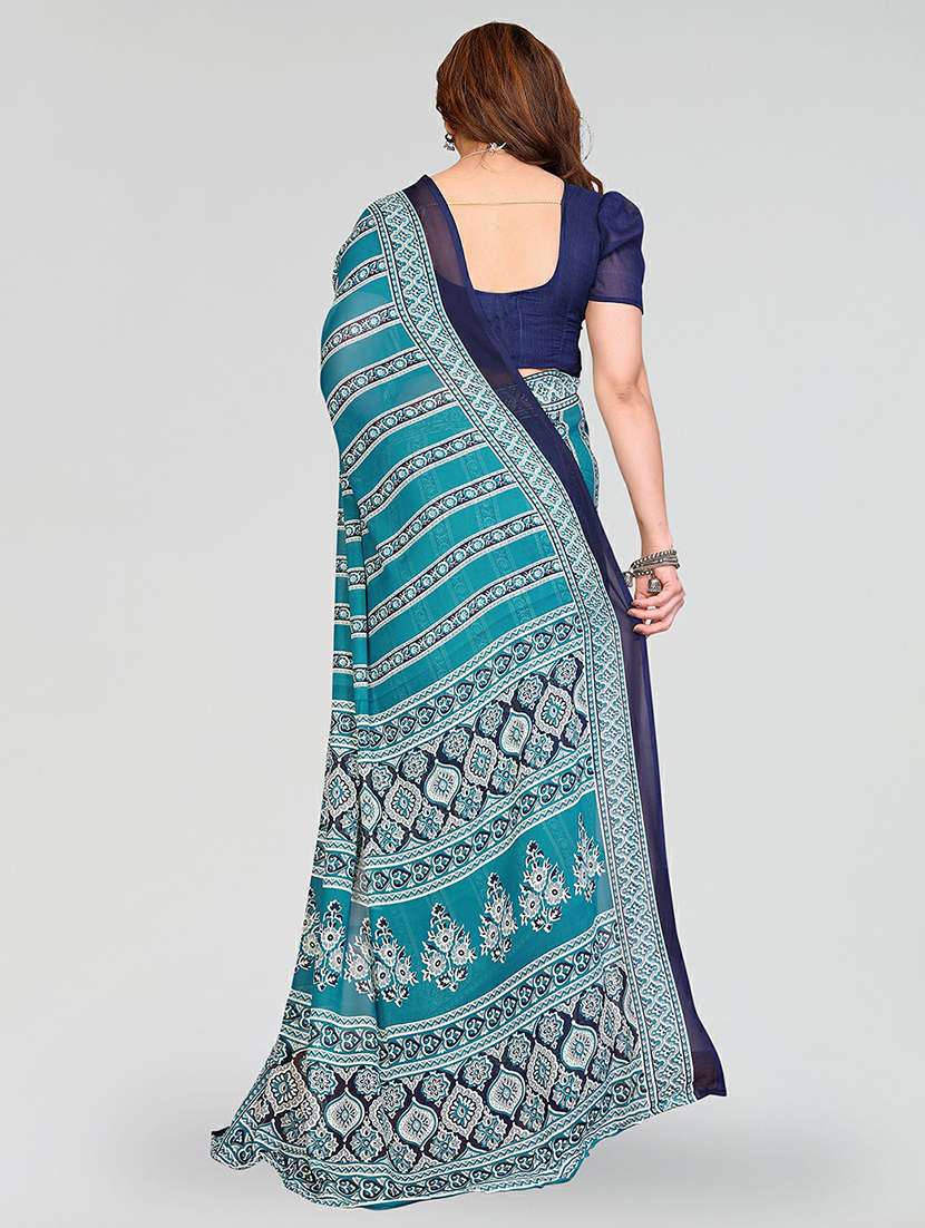 women printed casual wear saree with blouse - 22384545 -  Standard Image - 3