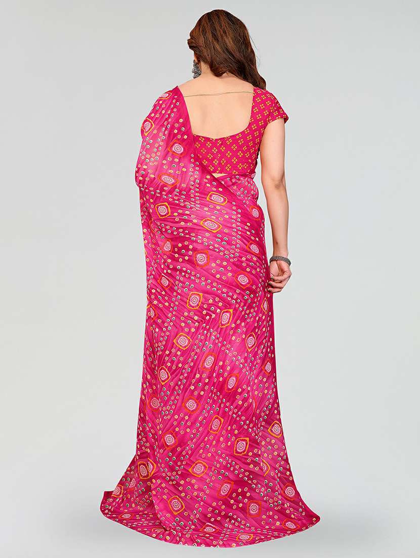 women printed casual wear saree with blouse - 22384550 -  Standard Image - 3