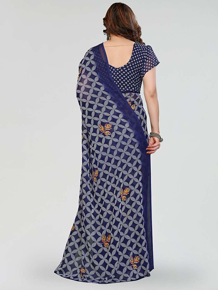 women printed casual wear saree with blouse - 22384558 -  Standard Image - 3