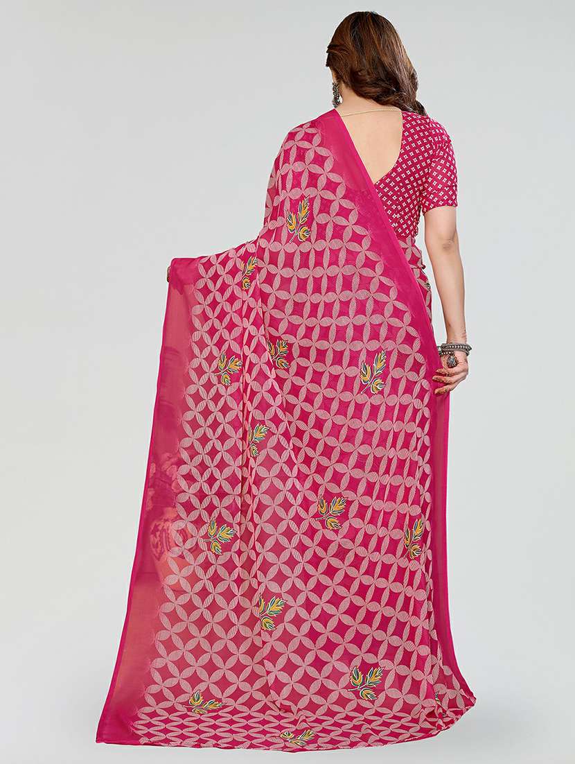 women printed casual wear saree with blouse - 22384560 -  Standard Image - 3