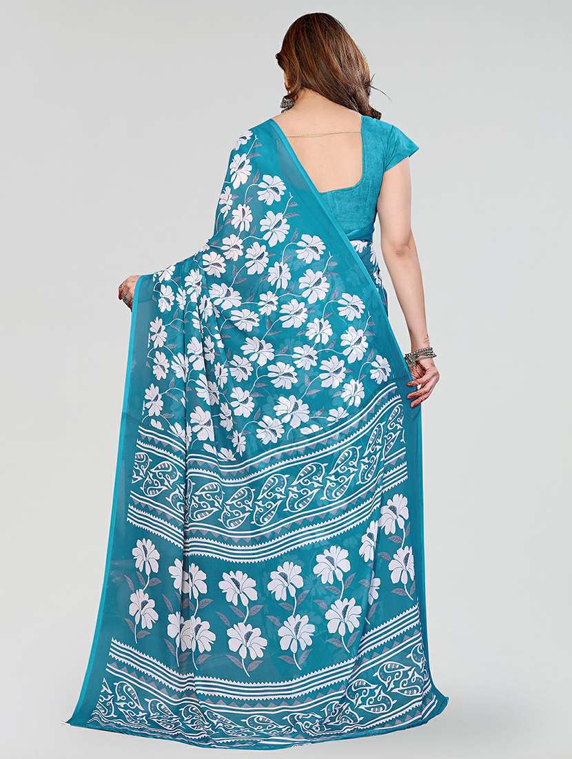 women printed casual wear saree with blouse - 22384563 -  Standard Image - 3