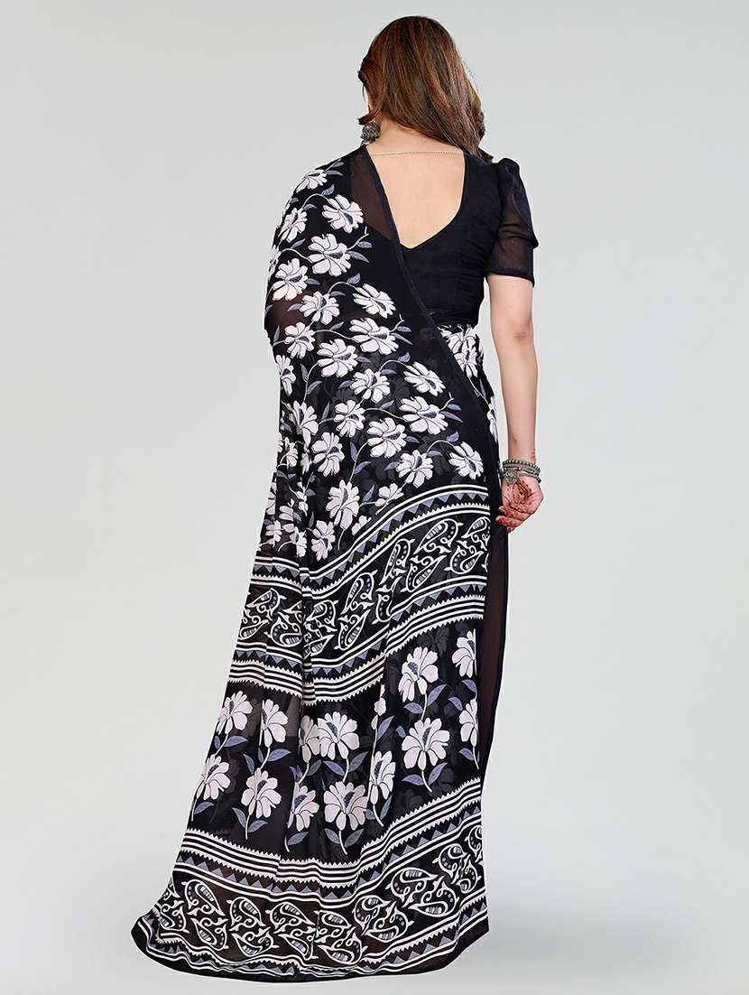 women printed casual wear saree with blouse - 22384566 -  Standard Image - 3