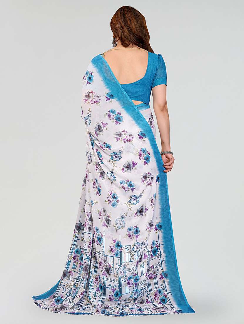 women printed casual wear saree with blouse - 22384571 -  Standard Image - 3