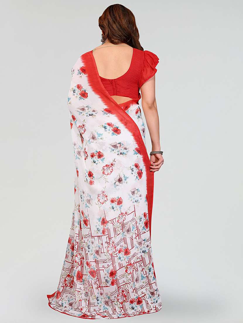 women printed casual wear saree with blouse - 22384574 -  Standard Image - 3