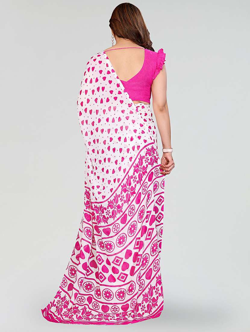 women printed casual wear saree with blouse - 22384577 -  Standard Image - 3