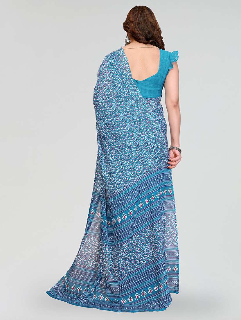 women printed casual wear saree with blouse - 22384579 -  Standard Image - 3