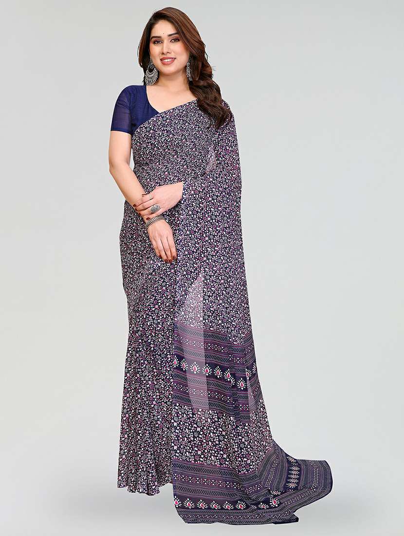 women printed casual wear saree with blouse