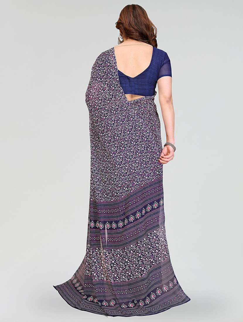 women printed casual wear saree with blouse - 22384582 -  Standard Image - 3
