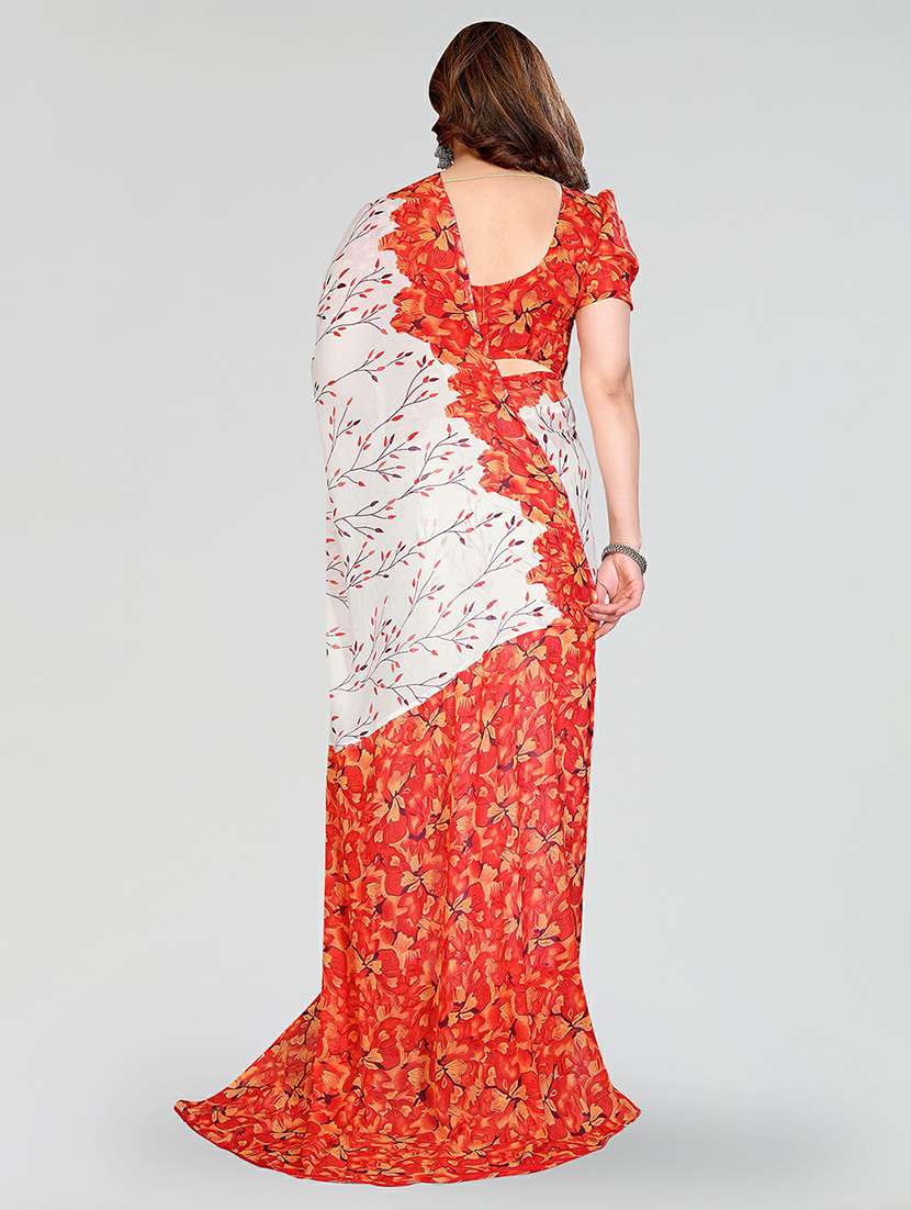 women printed casual wear saree with blouse - 22384592 -  Standard Image - 3