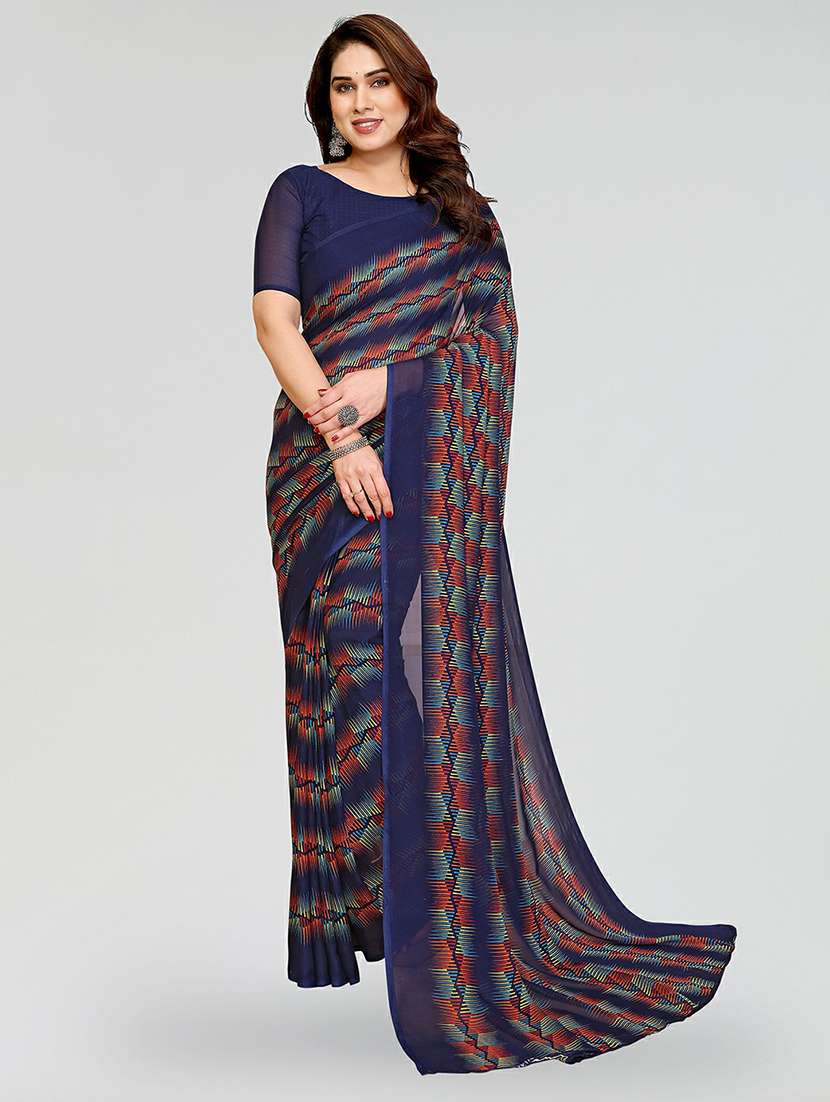 women printed casual wear saree with blouse