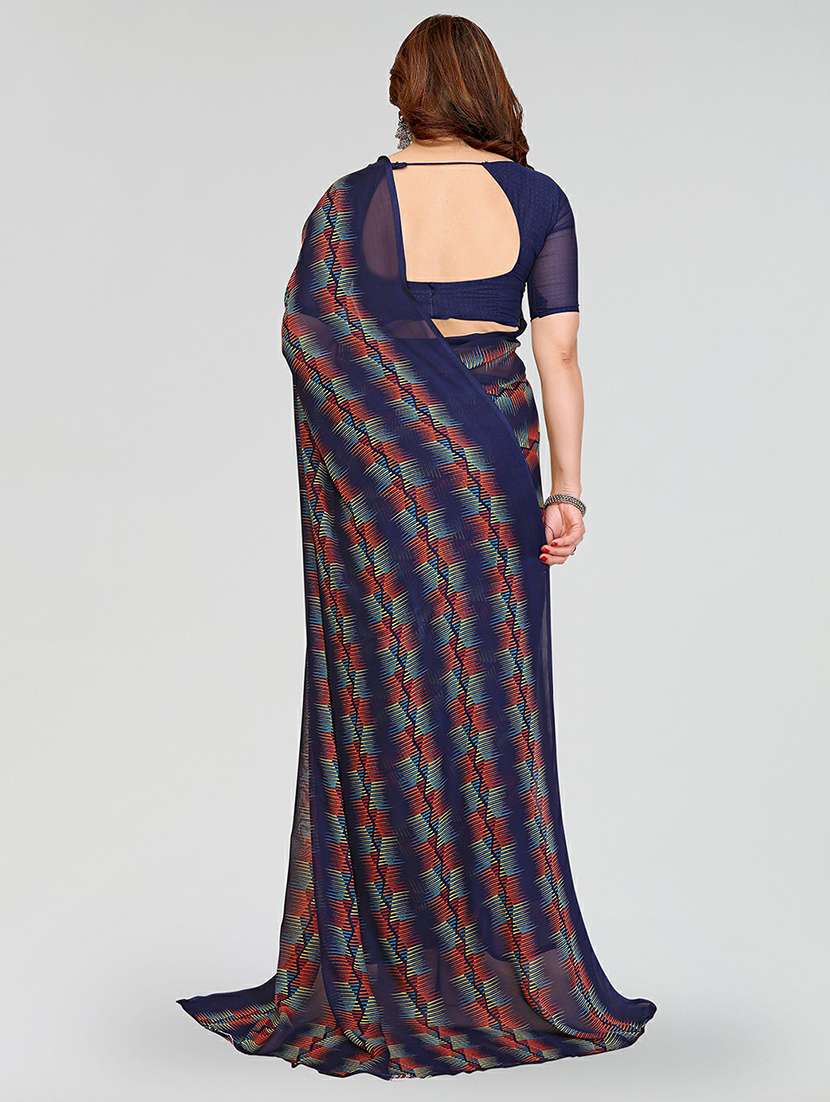 women printed casual wear saree with blouse - 22384595 -  Standard Image - 3