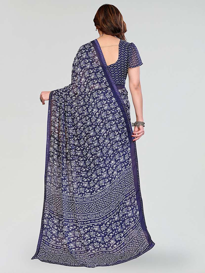women printed casual wear saree with blouse - 22384618 -  Standard Image - 3
