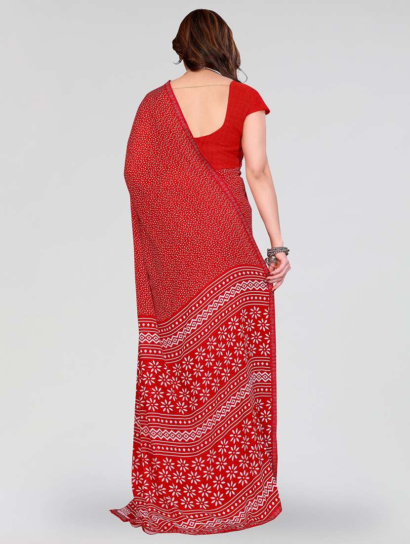 women printed casual wear saree with blouse - 22384622 -  Standard Image - 3