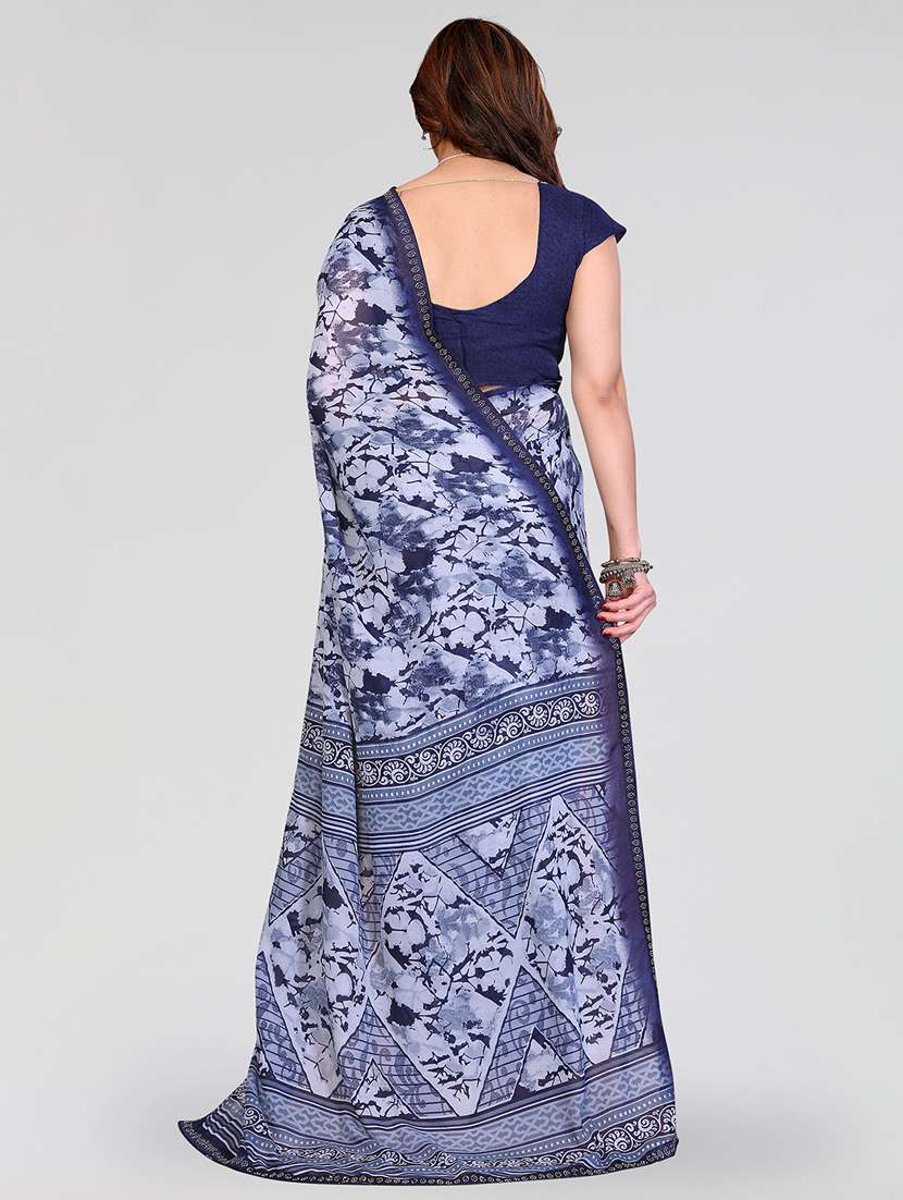 women printed casual wear saree with blouse - 22384626 -  Standard Image - 3