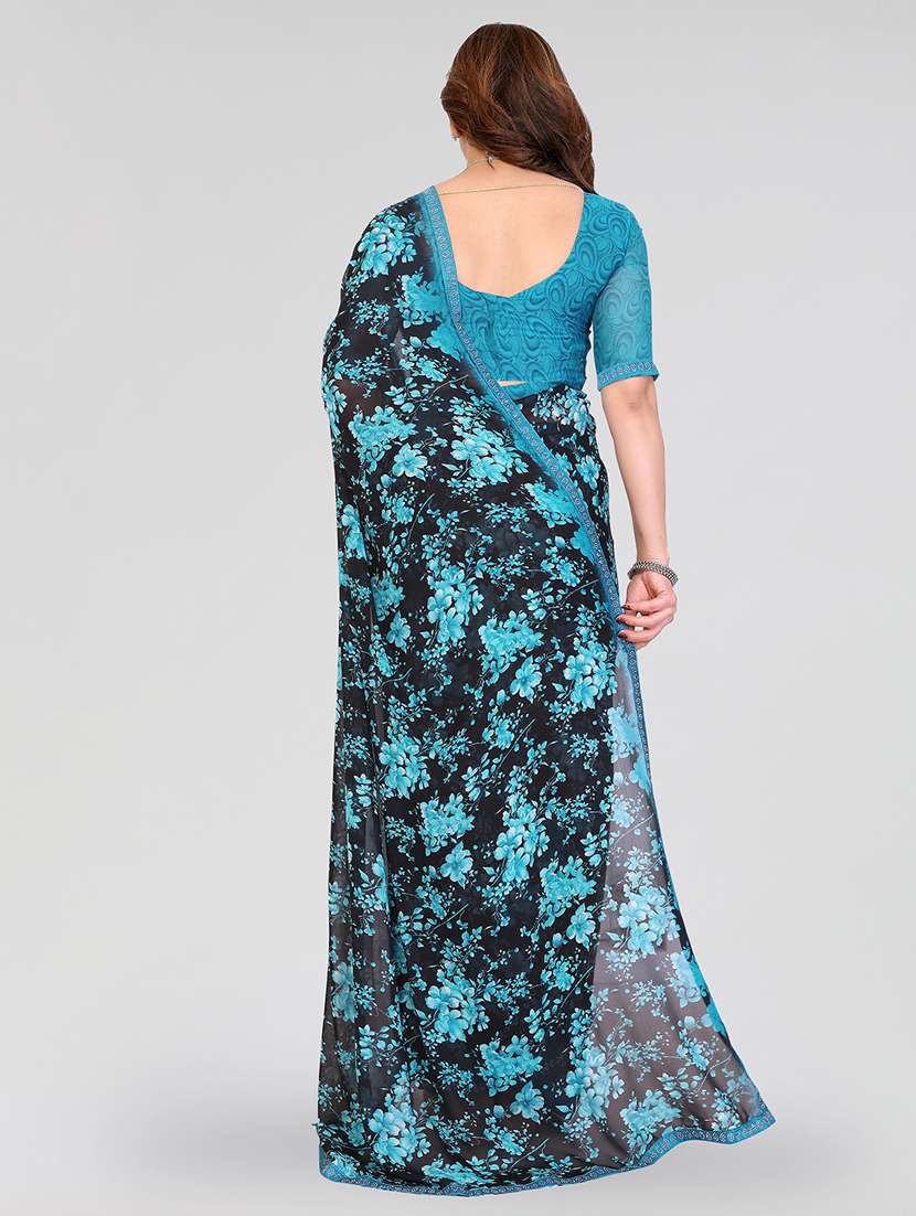 women printed casual wear saree with blouse - 22384635 -  Standard Image - 3