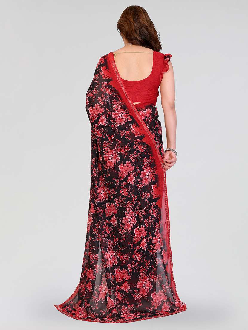 women printed casual wear saree with blouse - 22384638 -  Standard Image - 3