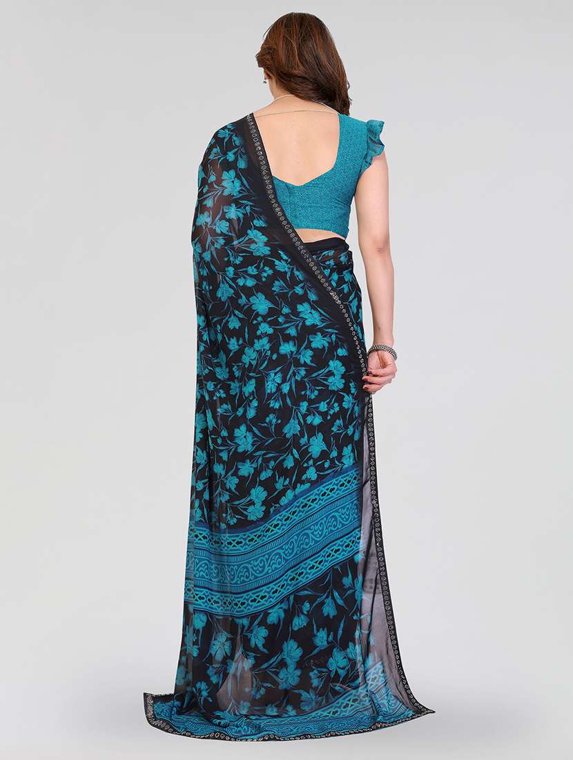 women printed casual wear saree with blouse - 22384639 -  Standard Image - 3