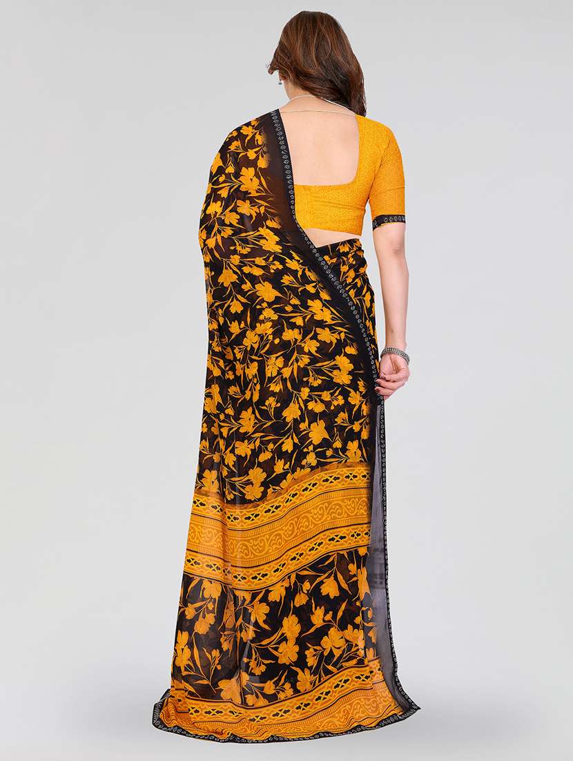 women printed casual wear saree with blouse - 22384640 -  Standard Image - 3