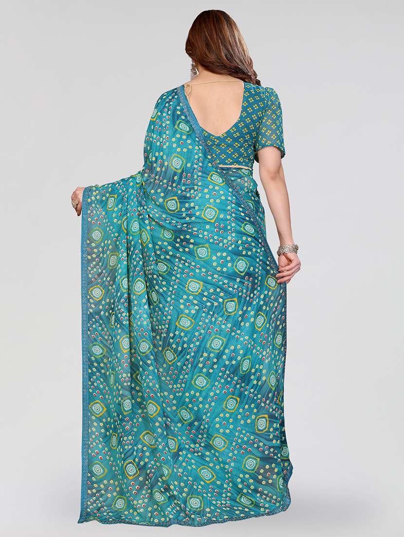 women printed casual wear saree with blouse - 22384656 -  Standard Image - 3