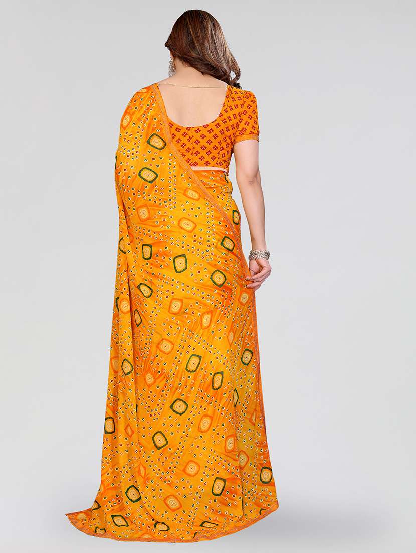 women printed casual wear saree with blouse - 22384657 -  Standard Image - 3