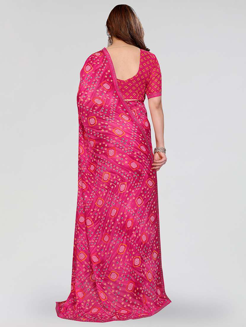 women printed casual wear saree with blouse - 22384658 -  Standard Image - 3