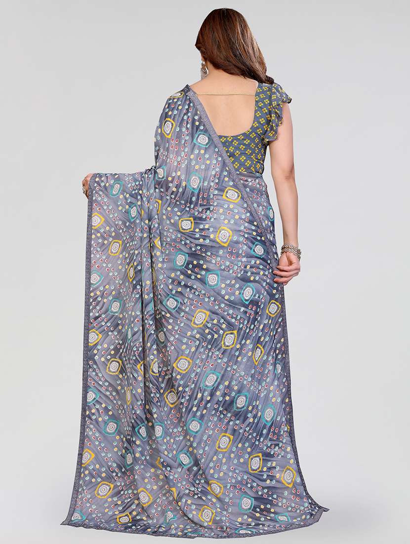 women printed casual wear saree with blouse - 22384660 -  Standard Image - 3