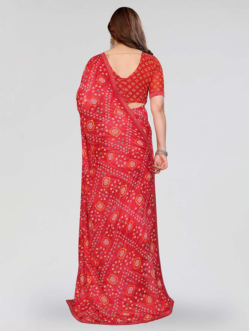 women printed casual wear saree with blouse - 22384661 -  Standard Image - 3