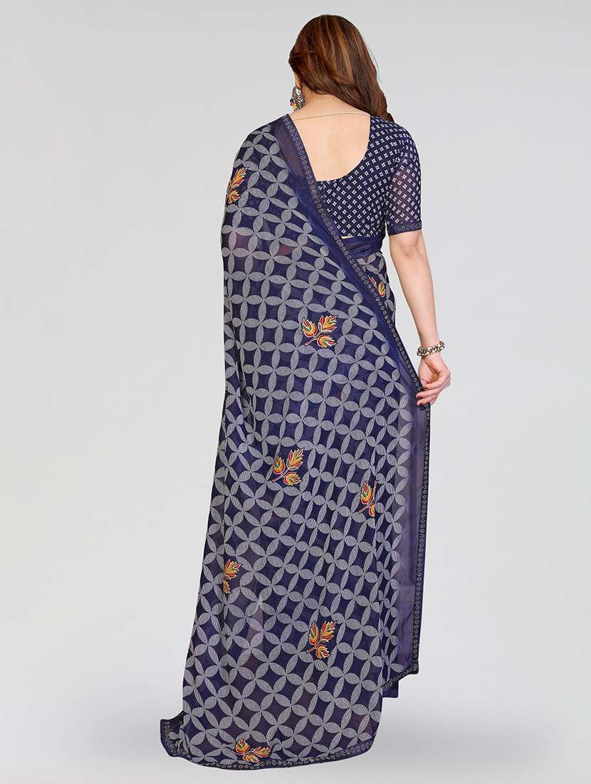 women printed casual wear saree with blouse - 22384666 -  Standard Image - 3