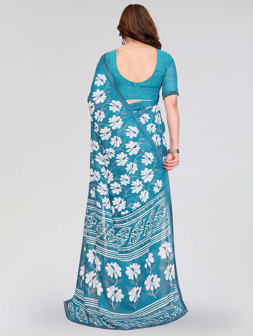 women printed casual wear saree with blouse - 22384671 -  Standard Image - 3