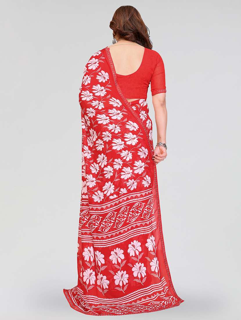 women printed casual wear saree with blouse - 22384672 -  Standard Image - 3