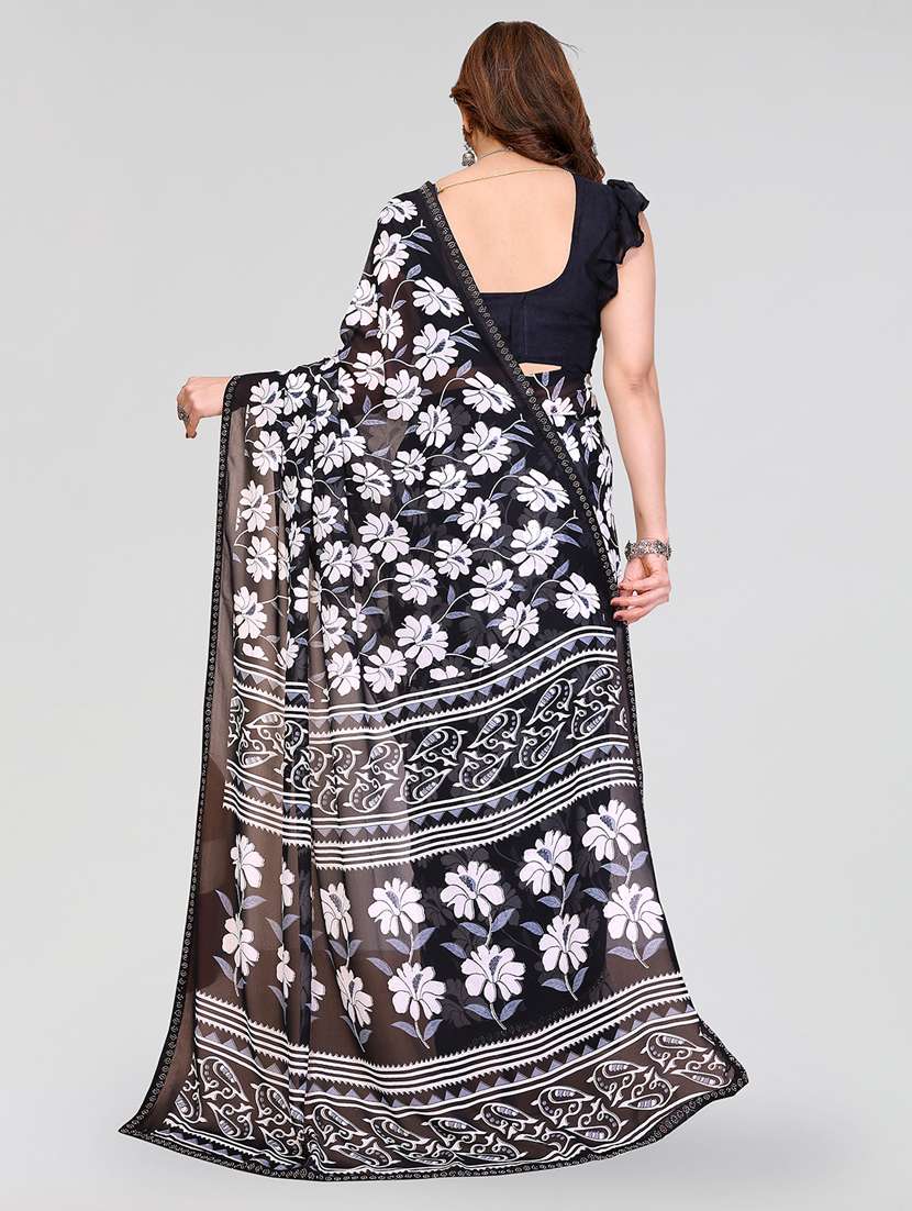 women printed casual wear saree with blouse - 22384674 -  Standard Image - 3