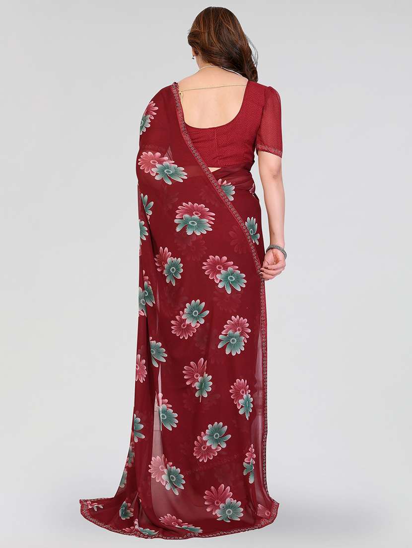 women printed casual wear saree with blouse - 22384676 -  Standard Image - 3