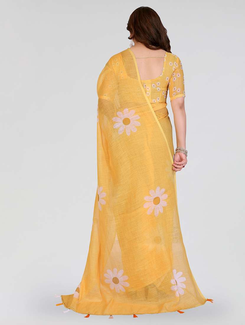 women printed casual wear saree with blouse - 22384684 -  Standard Image - 3
