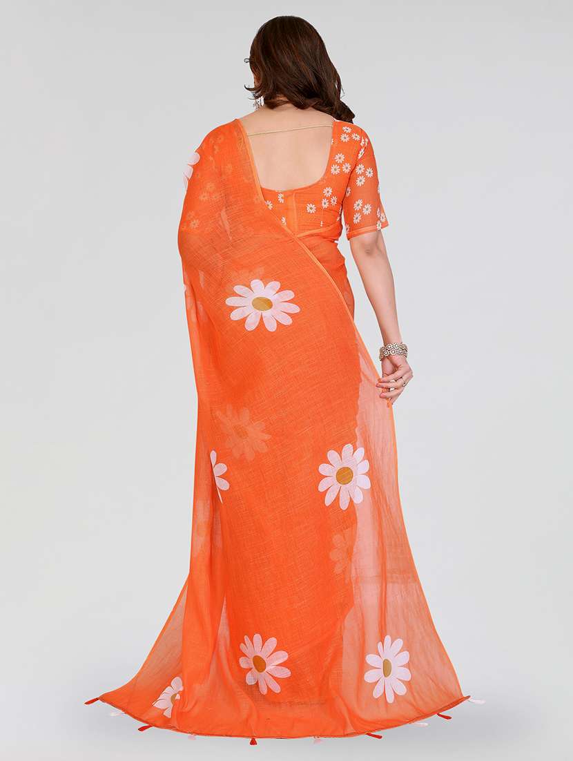 women printed casual wear saree with blouse - 22384686 -  Standard Image - 3