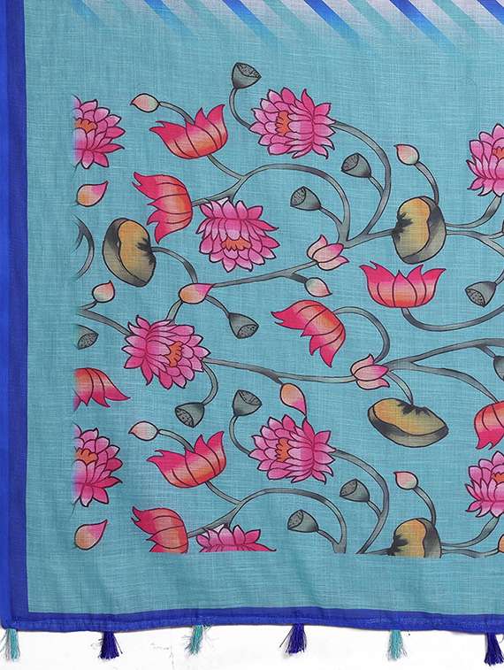 women printed casual wear saree with blouse - 22384691 -  Standard Image - 5