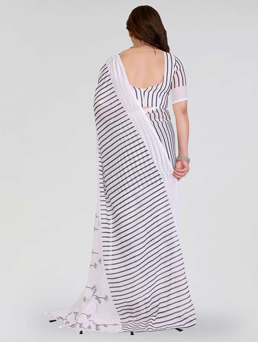 women printed casual wear saree with blouse - 22384694 -  Standard Image - 3