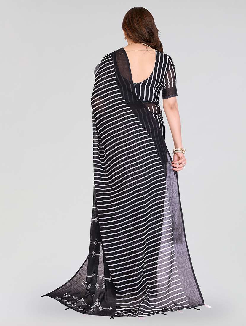 women printed casual wear saree with blouse - 22384695 -  Standard Image - 3