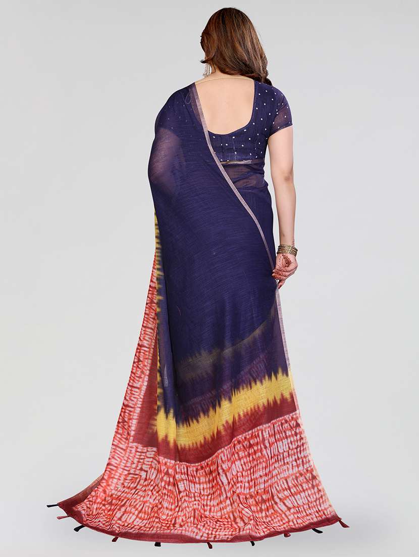 women printed casual wear saree with blouse - 22384701 -  Standard Image - 3