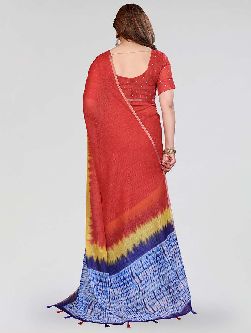women printed casual wear saree with blouse - 22384702 -  Standard Image - 3