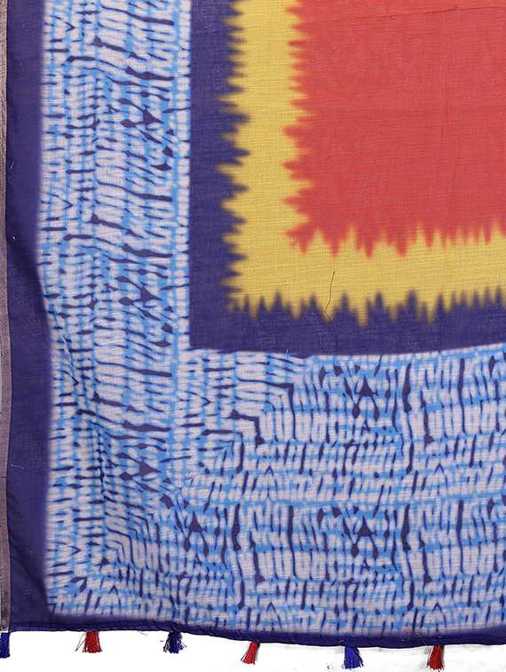 women printed casual wear saree with blouse - 22384702 -  Standard Image - 5