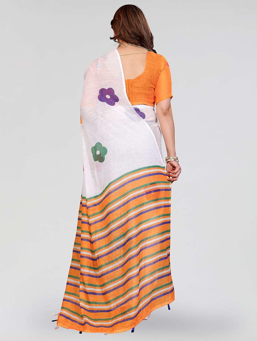 women printed casual wear saree with blouse - 22384709 -  Standard Image - 3