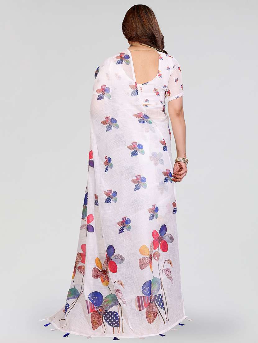 women printed casual wear saree with blouse - 22384711 -  Standard Image - 3