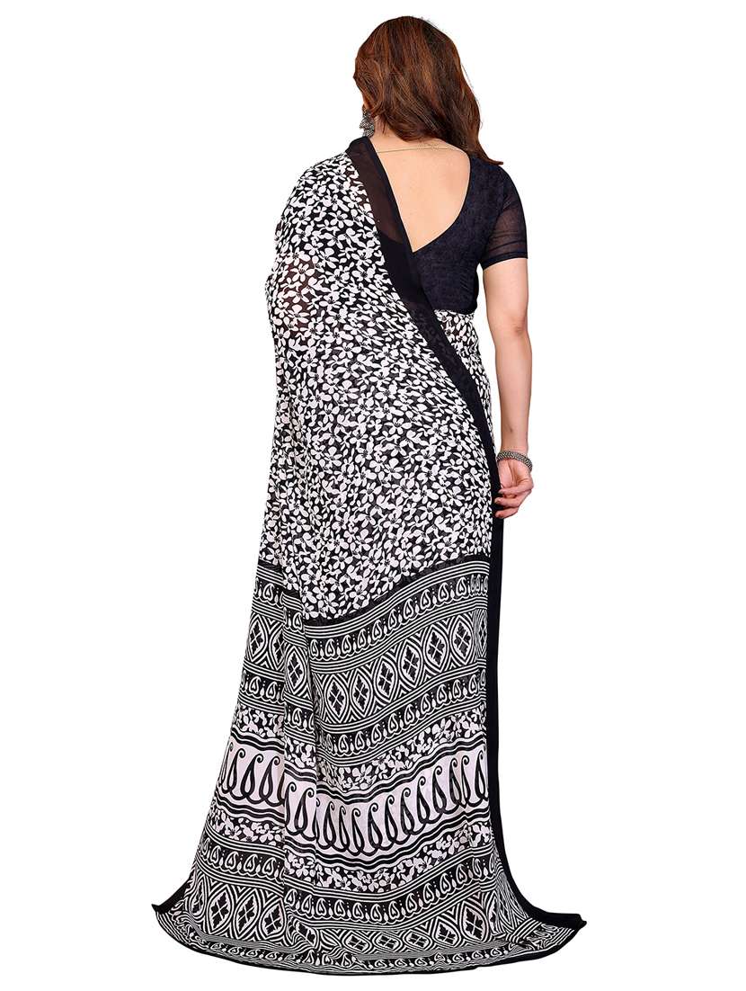 women printed casual wear saree with blouse - 22384718 -  Standard Image - 3