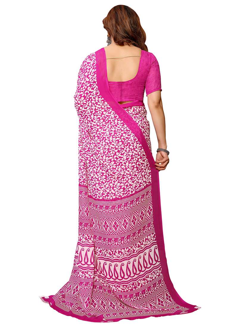 women printed casual wear saree with blouse - 22384720 -  Standard Image - 3