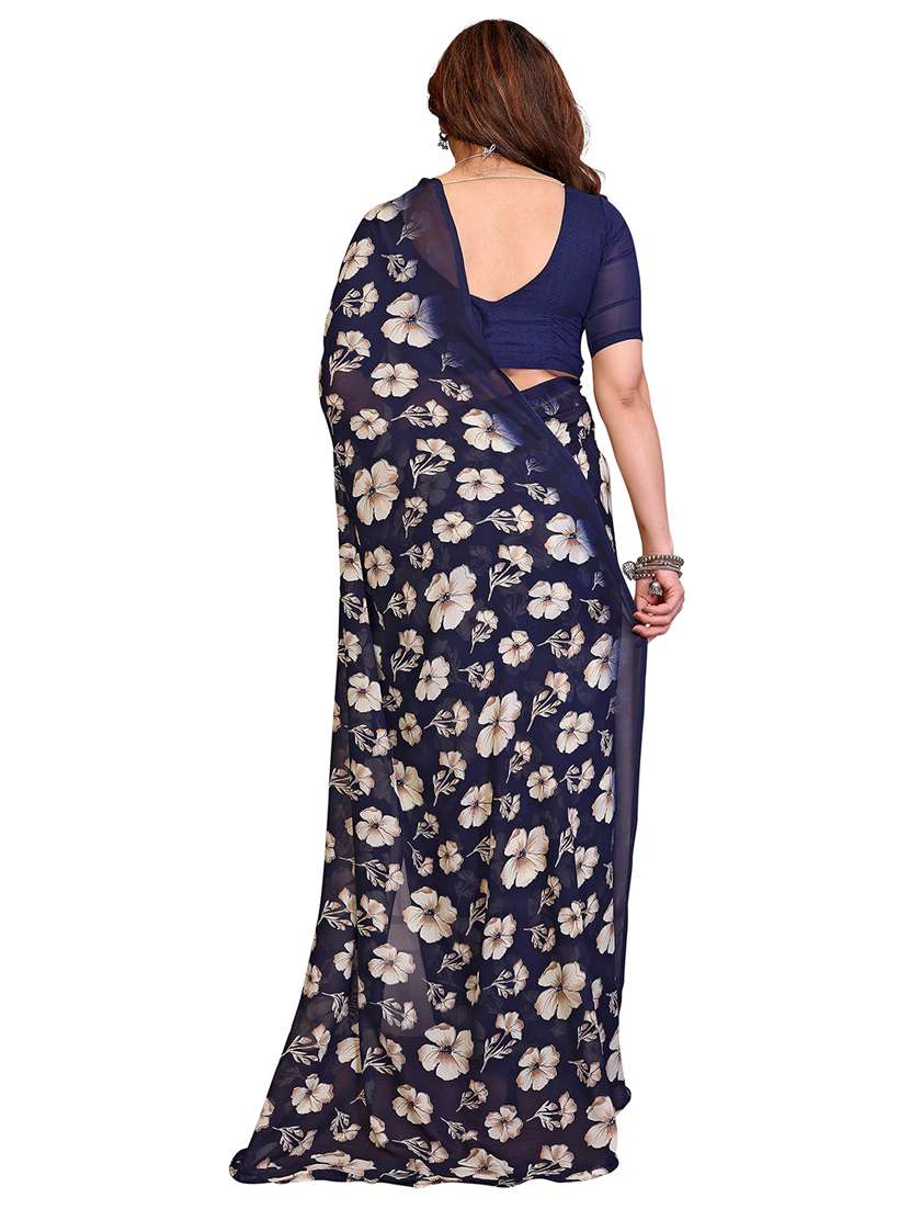 women printed casual wear saree with blouse - 22384722 -  Standard Image - 3