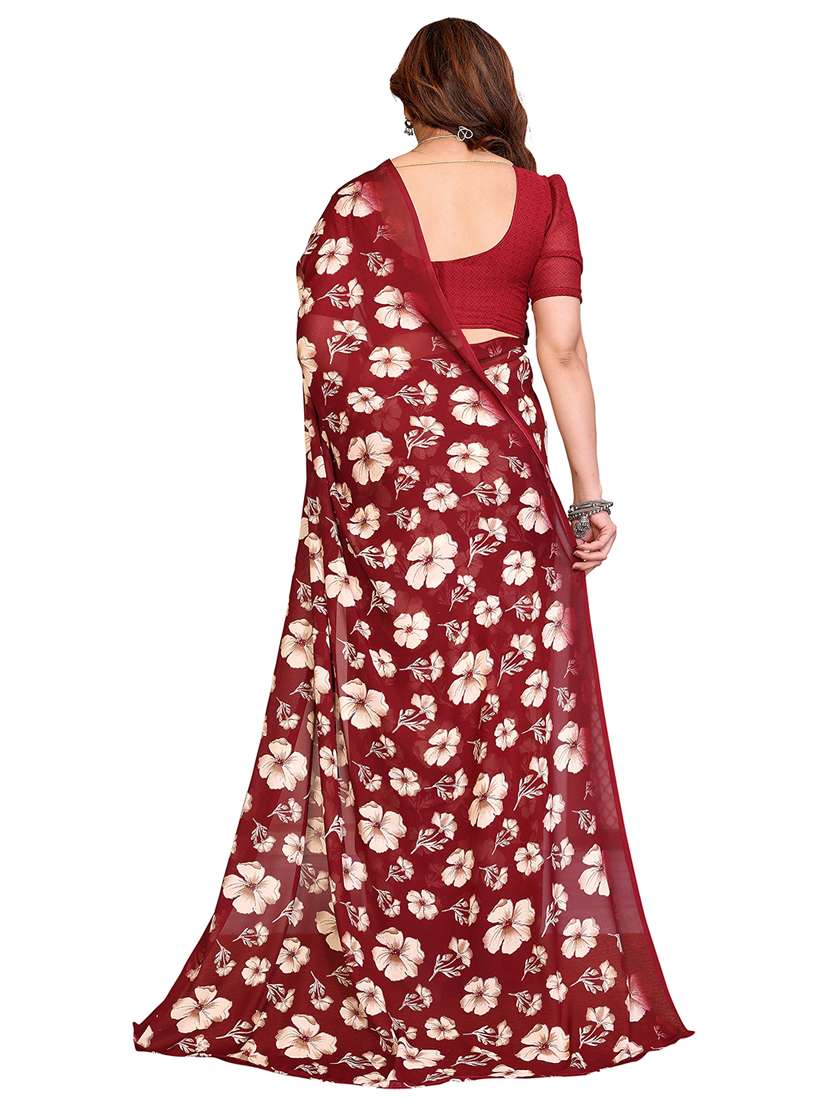 women printed casual wear saree with blouse - 22384723 -  Standard Image - 3