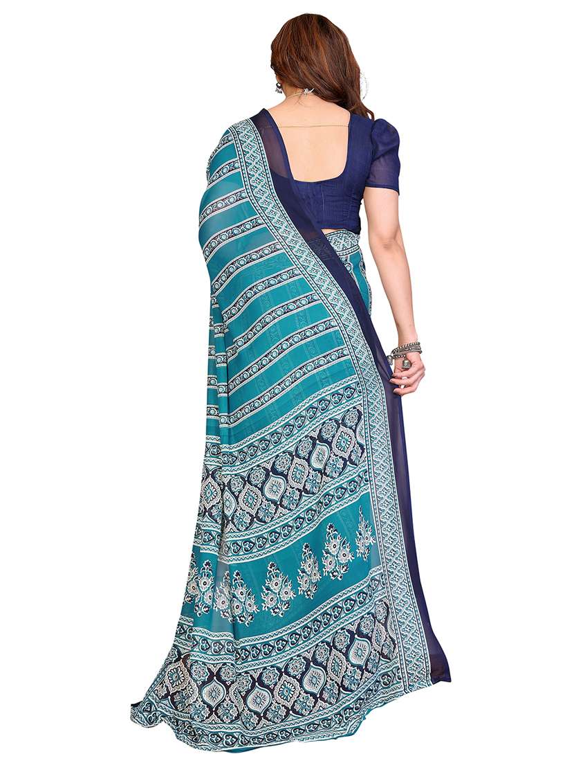 women printed casual wear saree with blouse - 22384727 -  Standard Image - 3