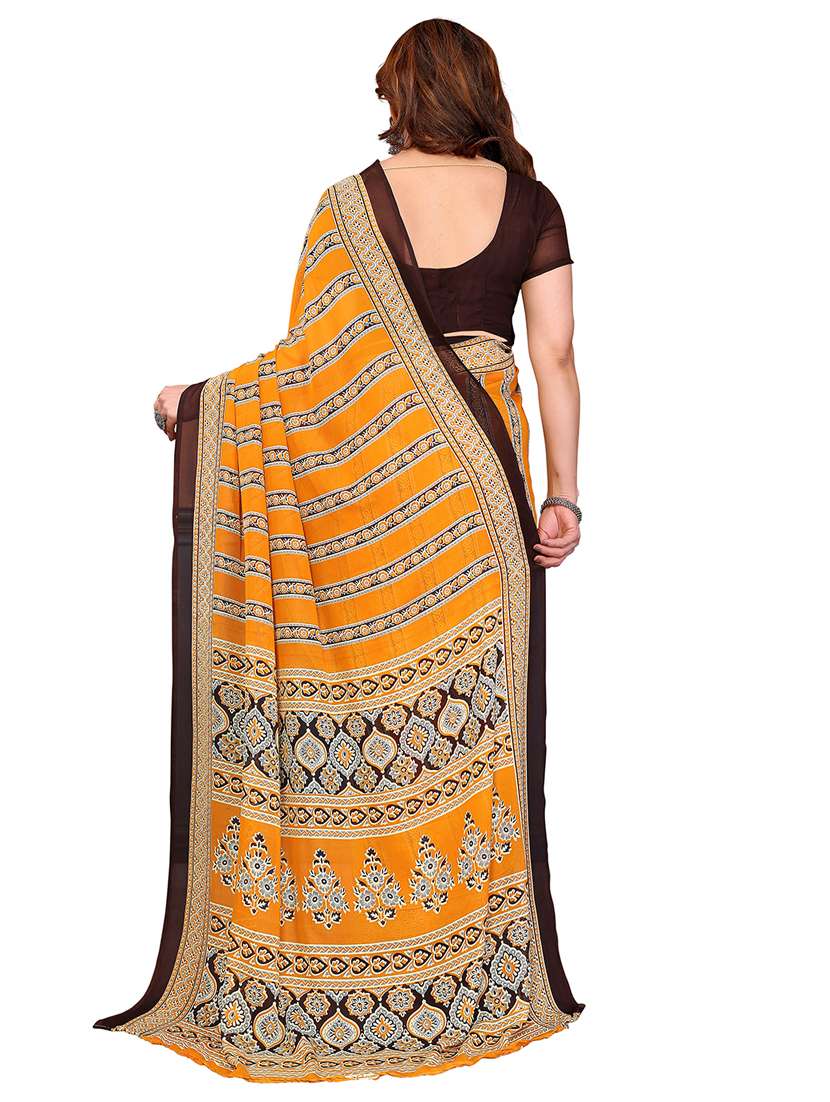women printed casual wear saree with blouse - 22384728 -  Standard Image - 3