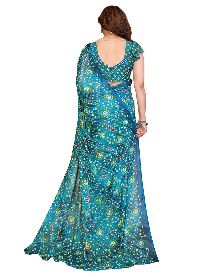 women printed casual wear saree with blouse - 22384730 -  Standard Image - 3