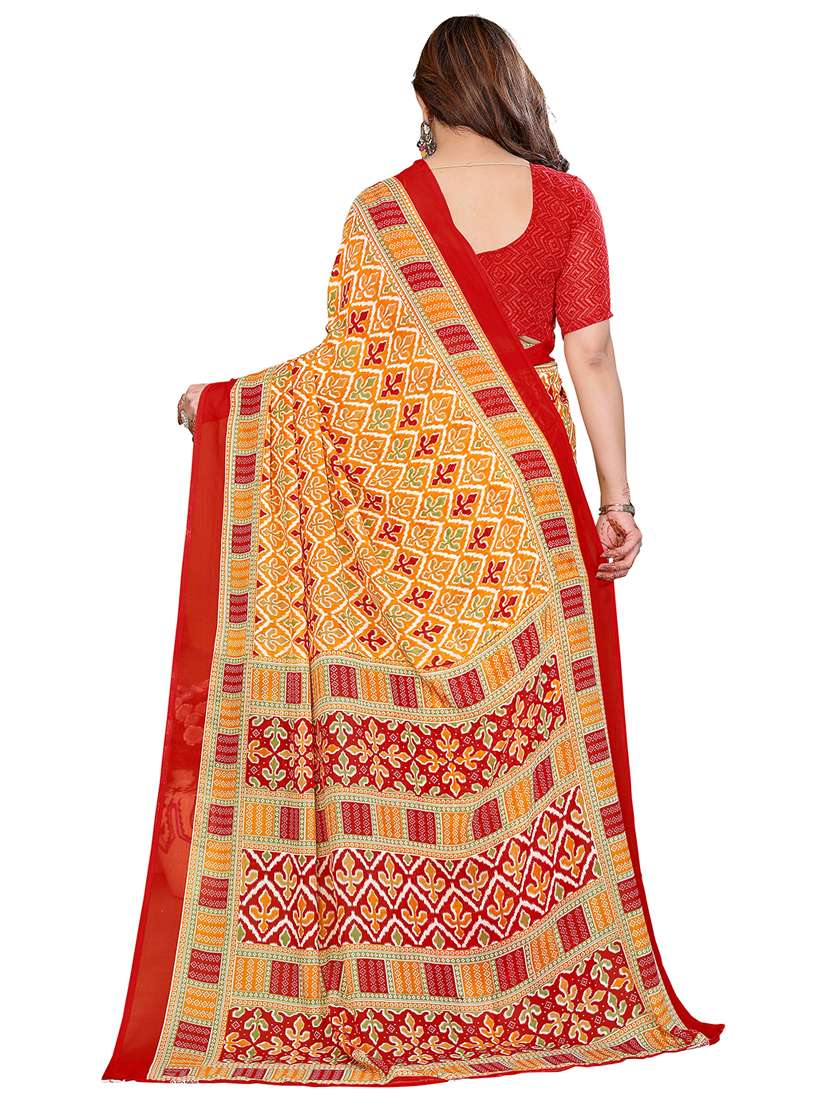 women printed casual wear saree with blouse - 22384737 -  Standard Image - 3